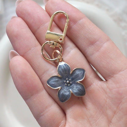 3D Enamel Flower Charm Keychain