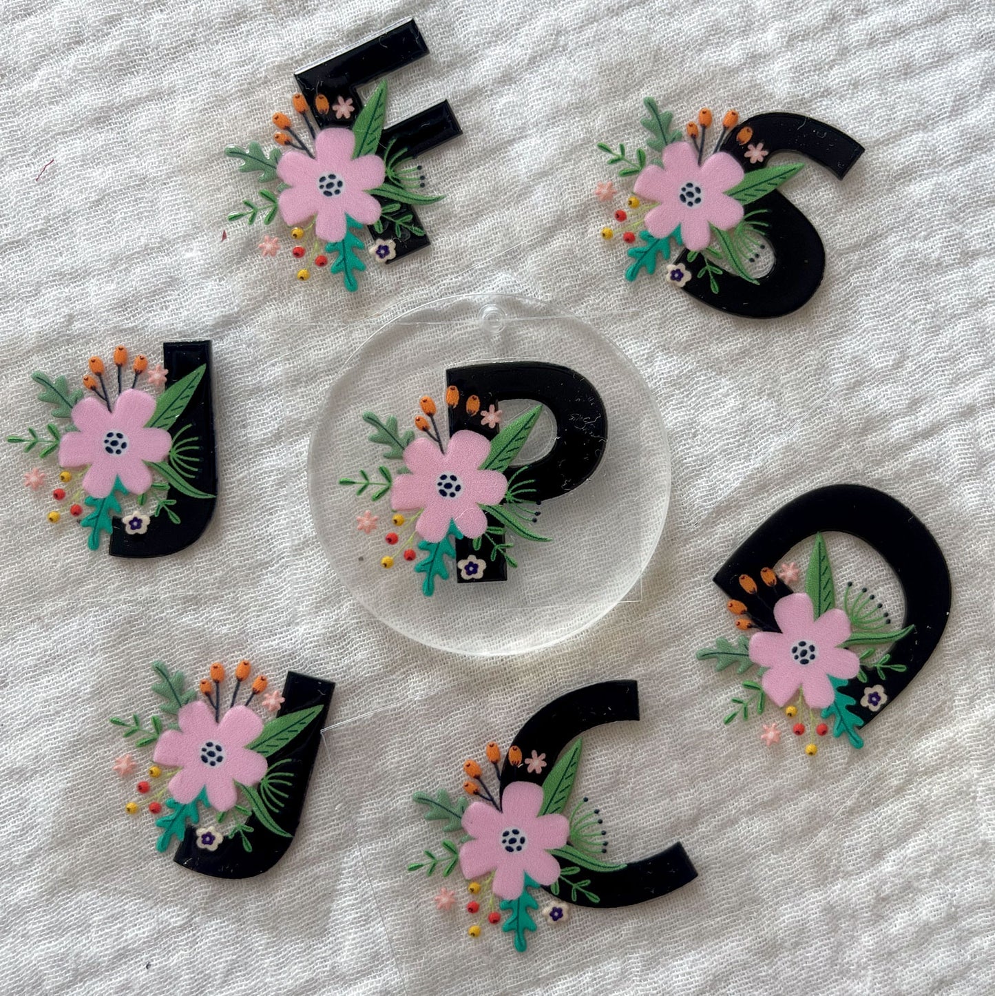 [ Double Sided ] UV DTF Initial Alphabet | Floral Letters