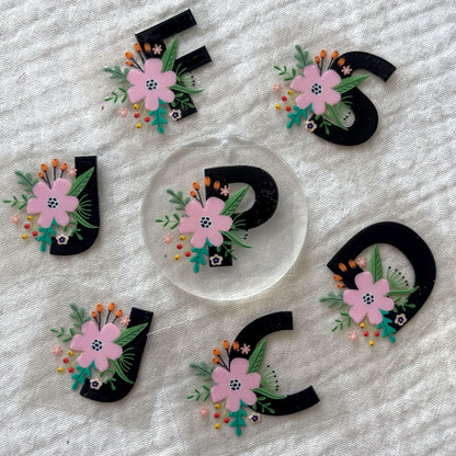 [ Double Sided ] UV DTF Initial Alphabet | Floral Letters