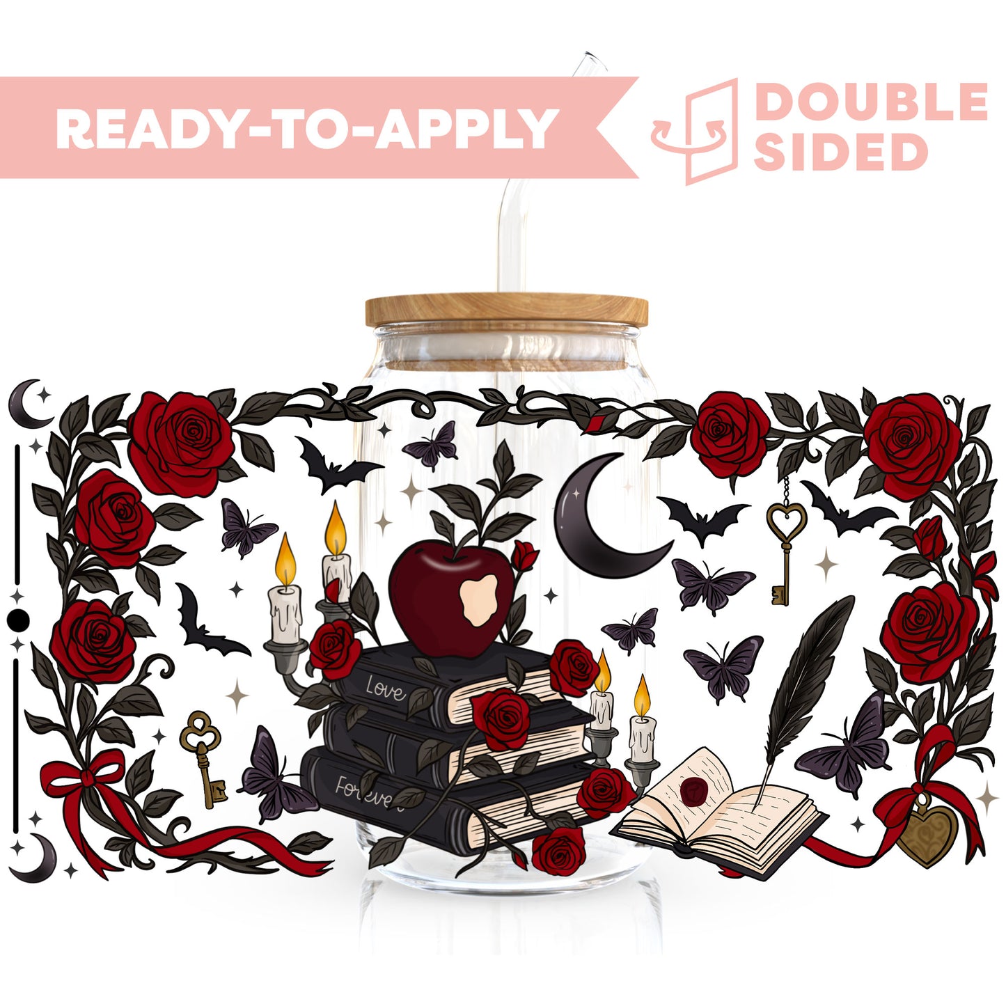 [ Double Sided ] 16oz Cup UV DTF Decal | Sweet Poisoned Apple 🍎
