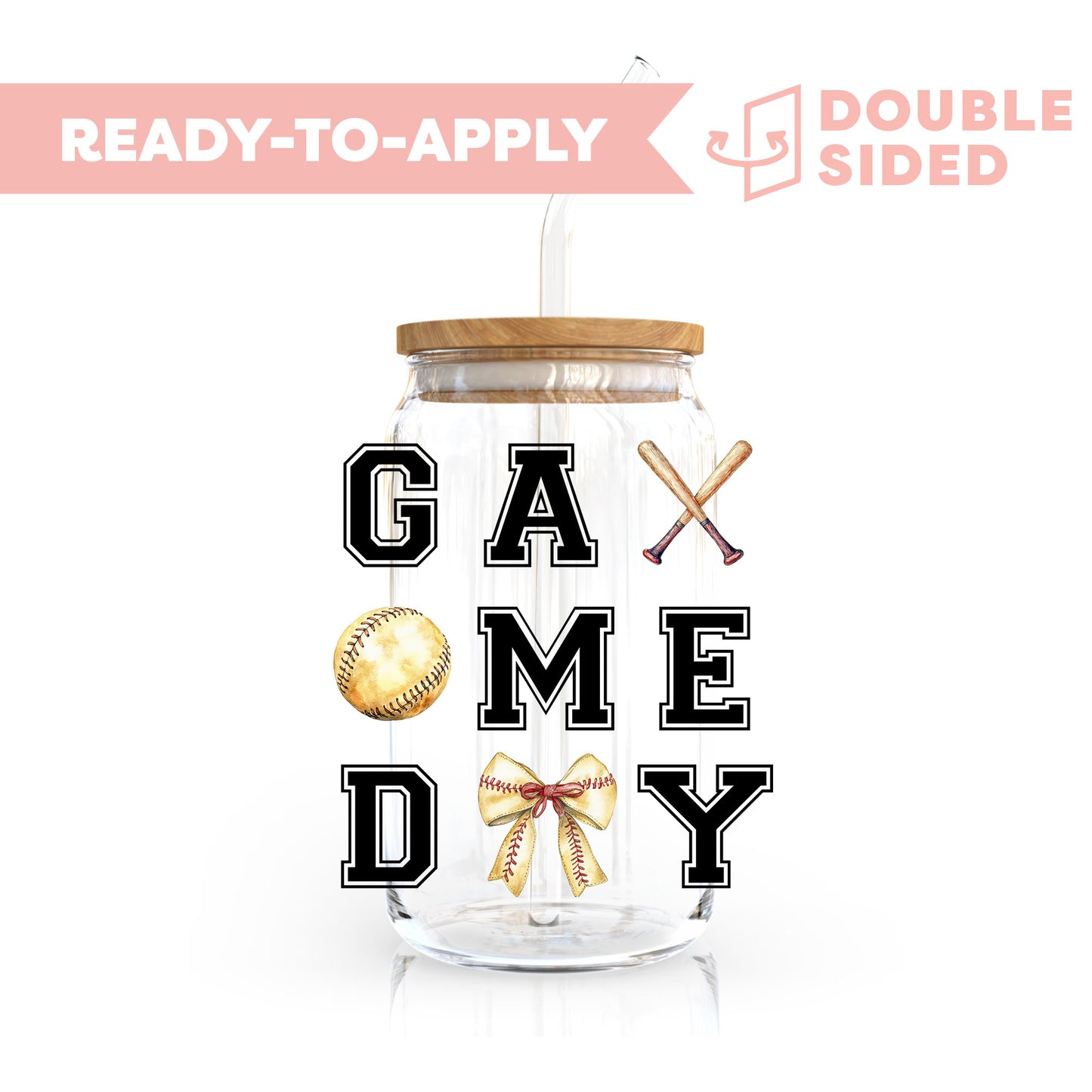 [ Double Sided ] UV DTF Transfer | Game Day Softball