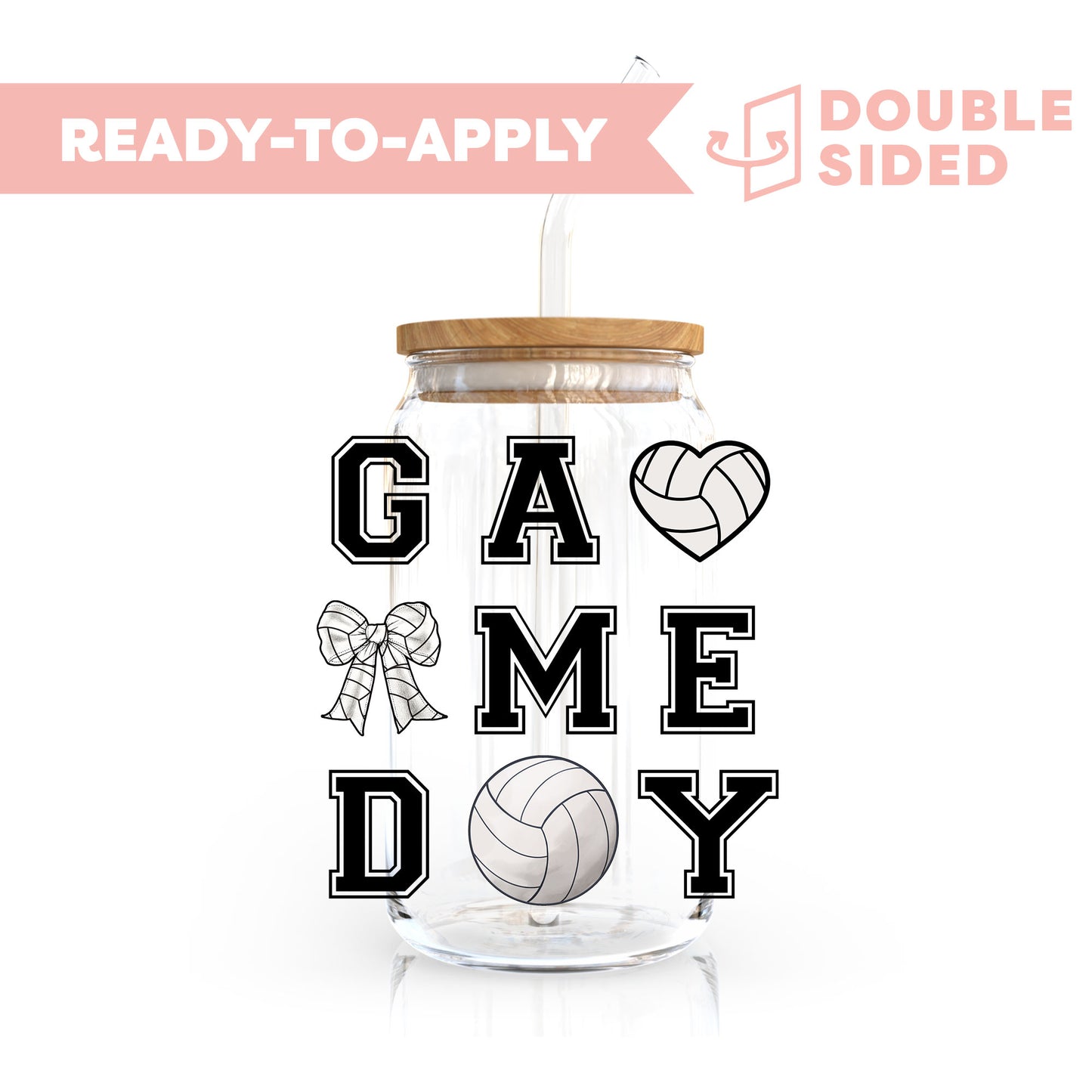 [ Double Sided ] UV DTF Transfer | Game Day Volleyball