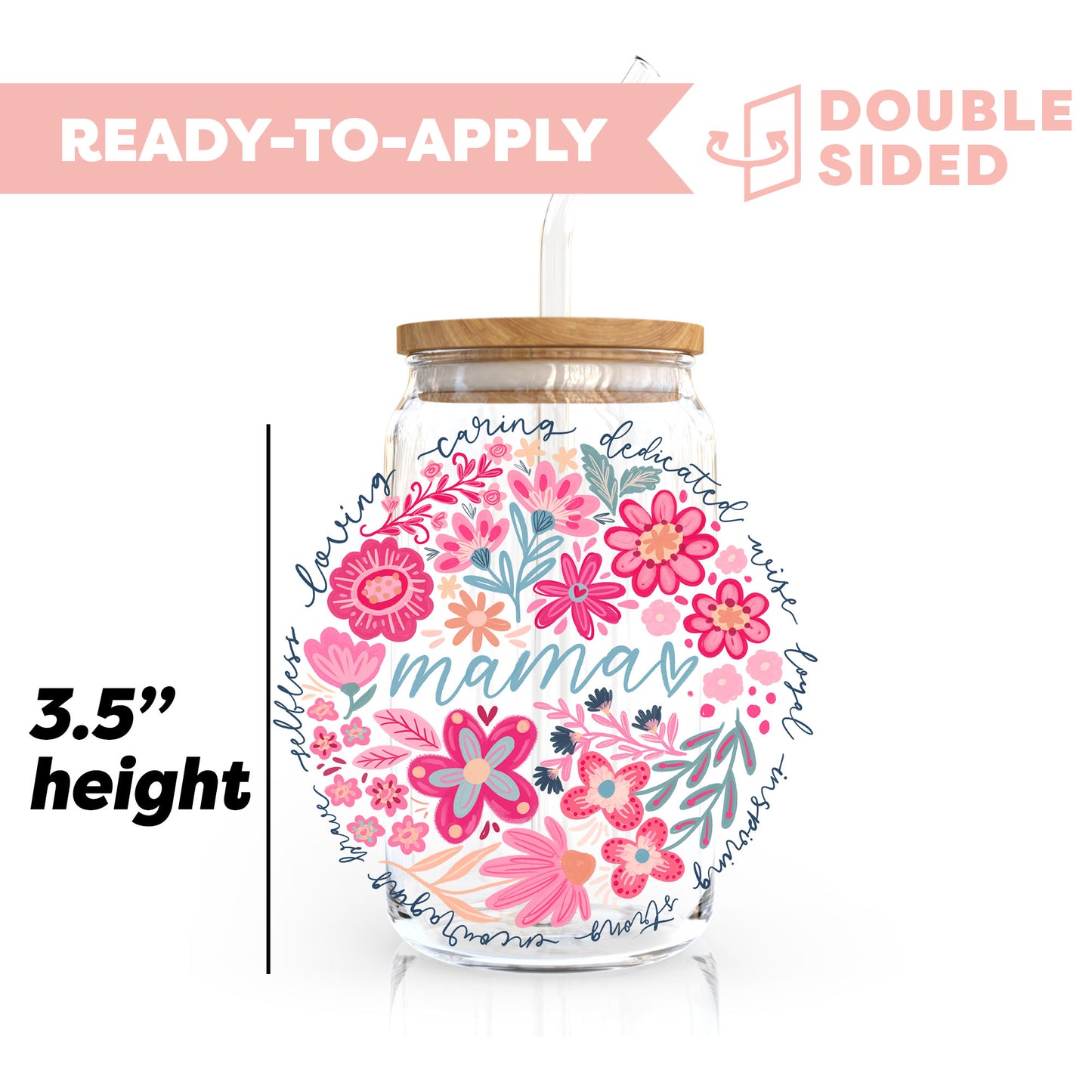 [ Double Sided ] UV DTF Transfer | Loving Caring Mama
