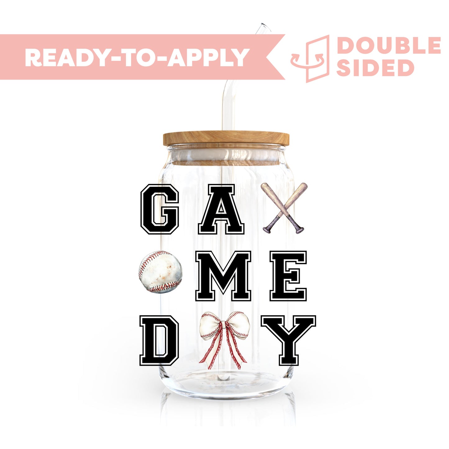 [ Double Sided ] UV DTF Transfer | Game Day Baseball
