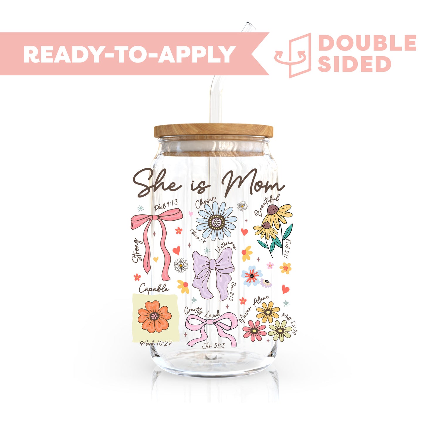 [ Double Sided ] UV DTF Transfer | She Is Mom