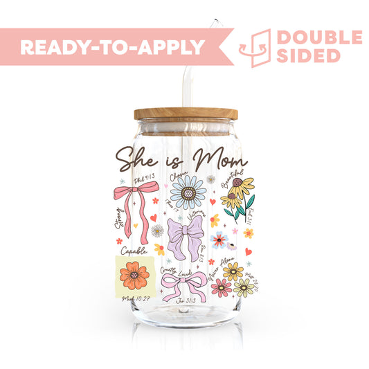 [ Double Sided ] UV DTF Transfer | She Is Mom