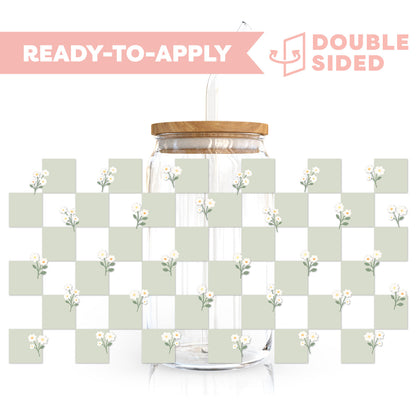 [ Double Sided ] 16oz Cup UV DTF Decal | Baby's Breath Field 🩵