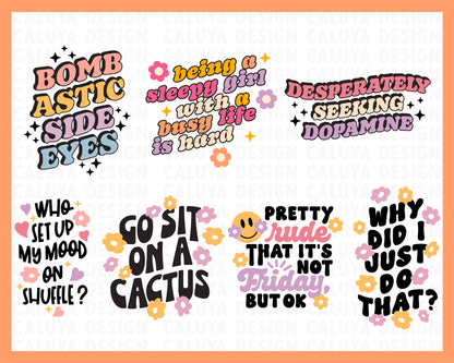 Trendy Funny & Hilarious Quote SVG Bundle | 15 Pack