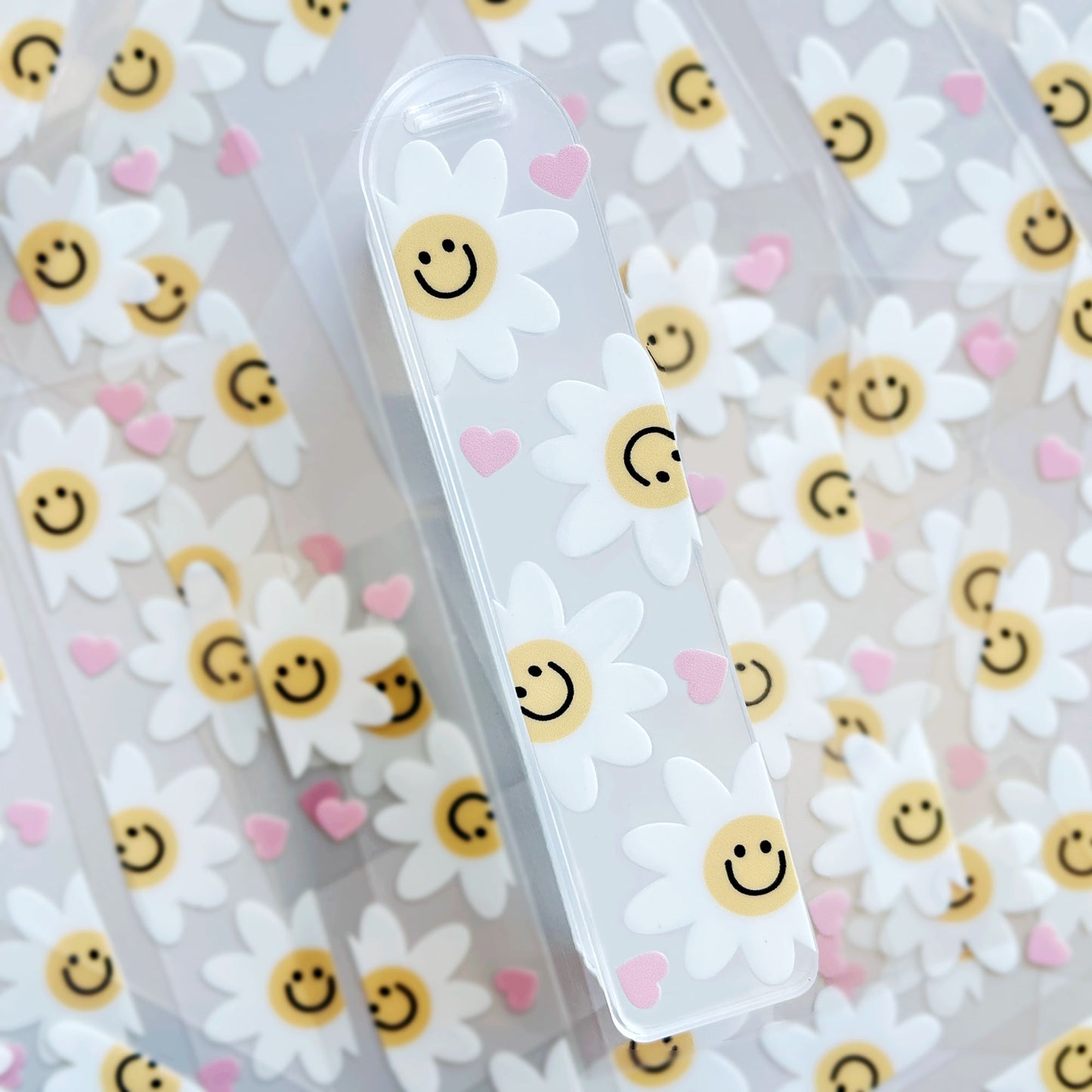 Bookmark UV DTF Decal | Floral Smiley Face | Easy DIY Bookmark