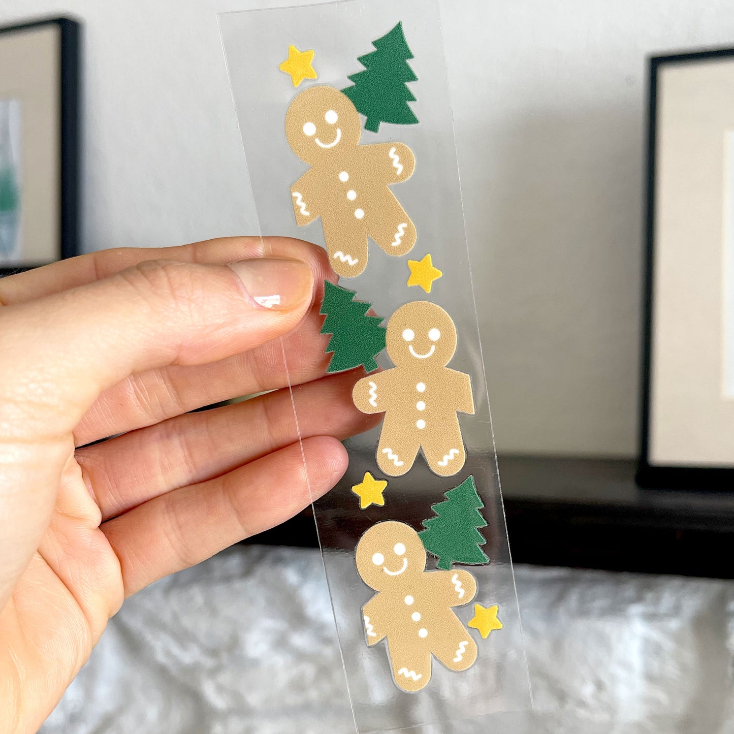 Bookmark UV DTF Decal | Gingerbread Man & Tree
