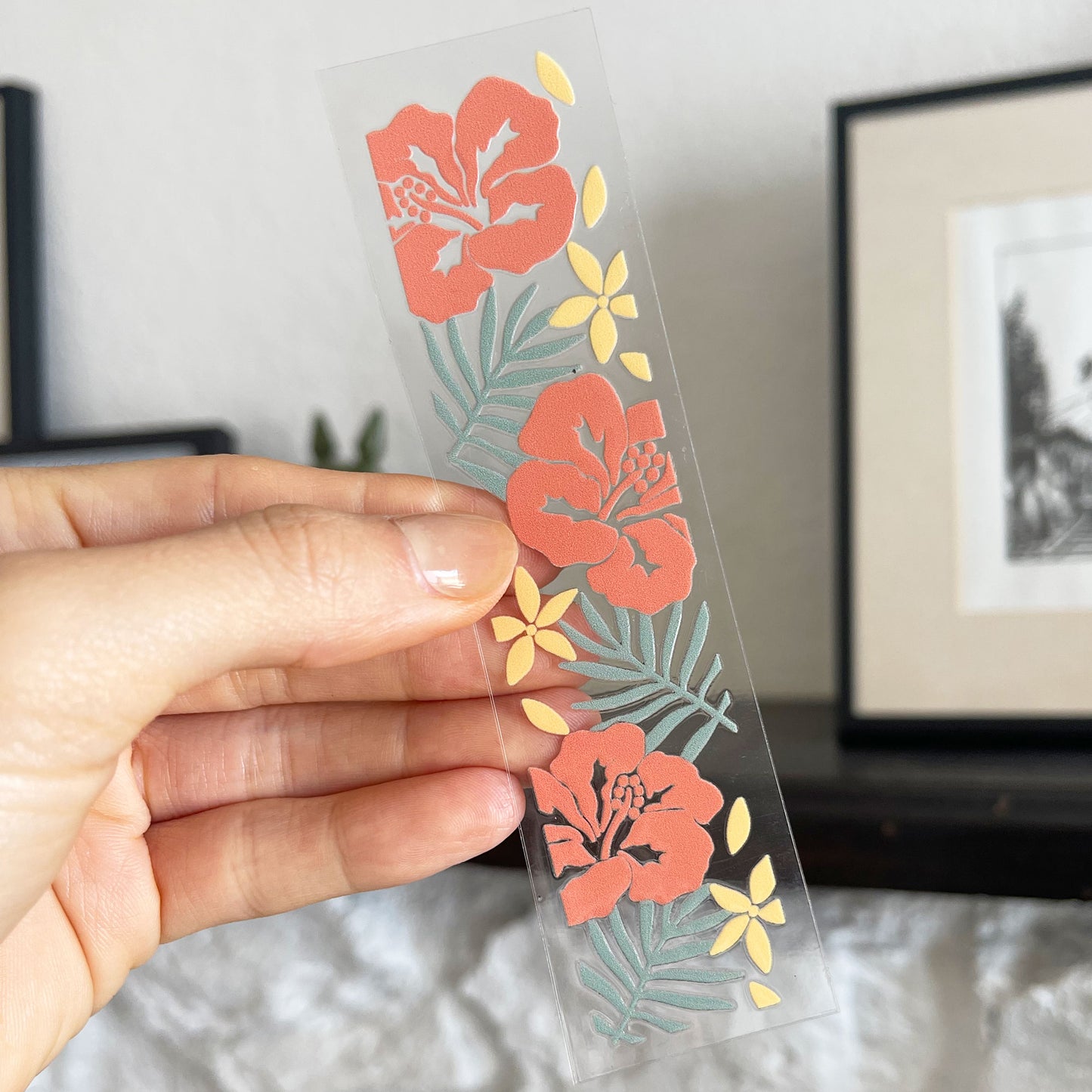 [ Double Sided ] Bookmark UV DTF Decal | Tropical Hibiscus