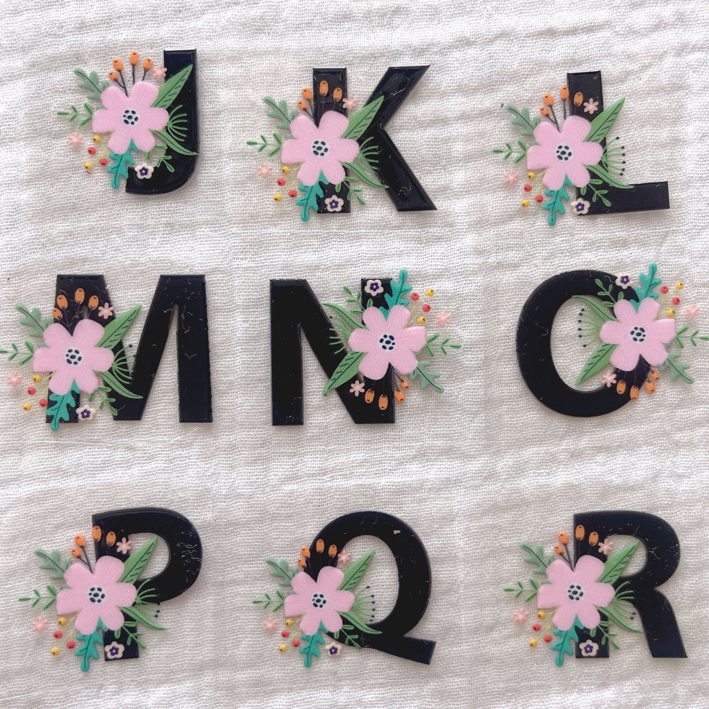 [ Double Sided ] UV DTF Initial Alphabet | Floral Letters
