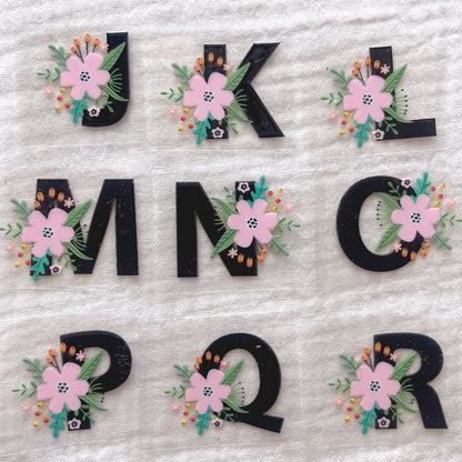 [ Double Sided ] UV DTF Initial Alphabet | Floral Letters