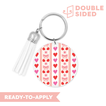 [ Double Sided ] Circle UV DTF Decal | Cherry Washi Tape