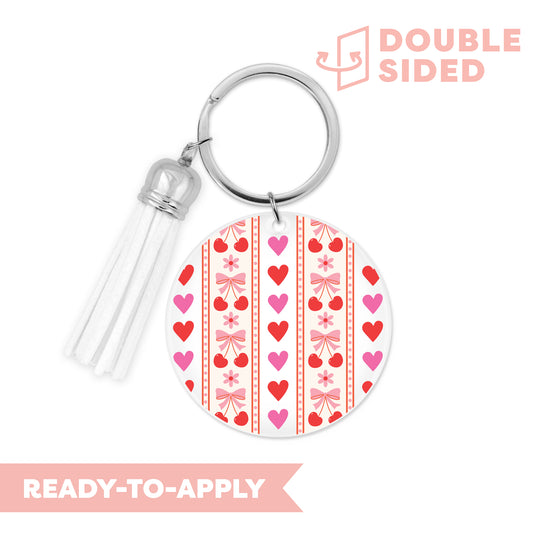 [ Double Sided ] Circle UV DTF Decal | Cherry Washi Tape