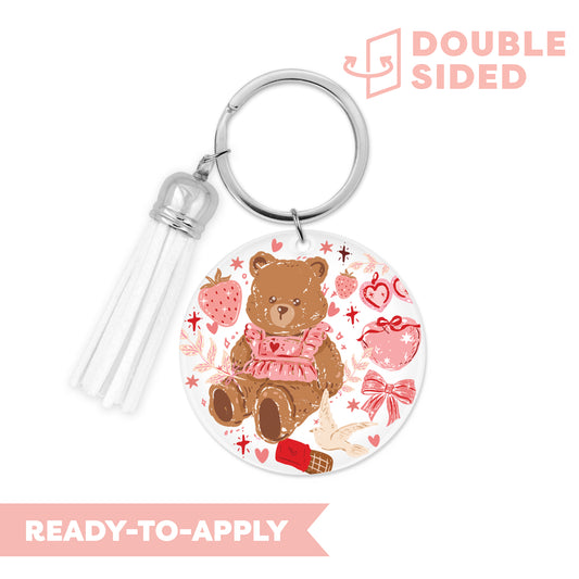 [ Double Sided ] Circle UV DTF Decal | Sweet Bear