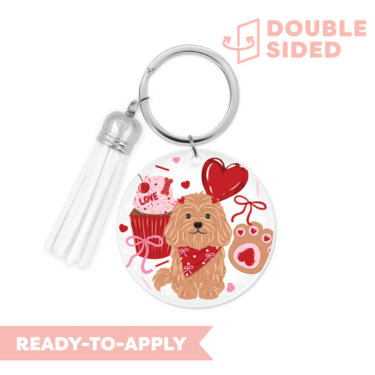 [ Double Sided ] Circle UV DTF Decal | Puppy Love