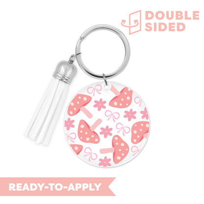 [ Double Sided ] Circle UV DTF Decal | Coquette Mushroom