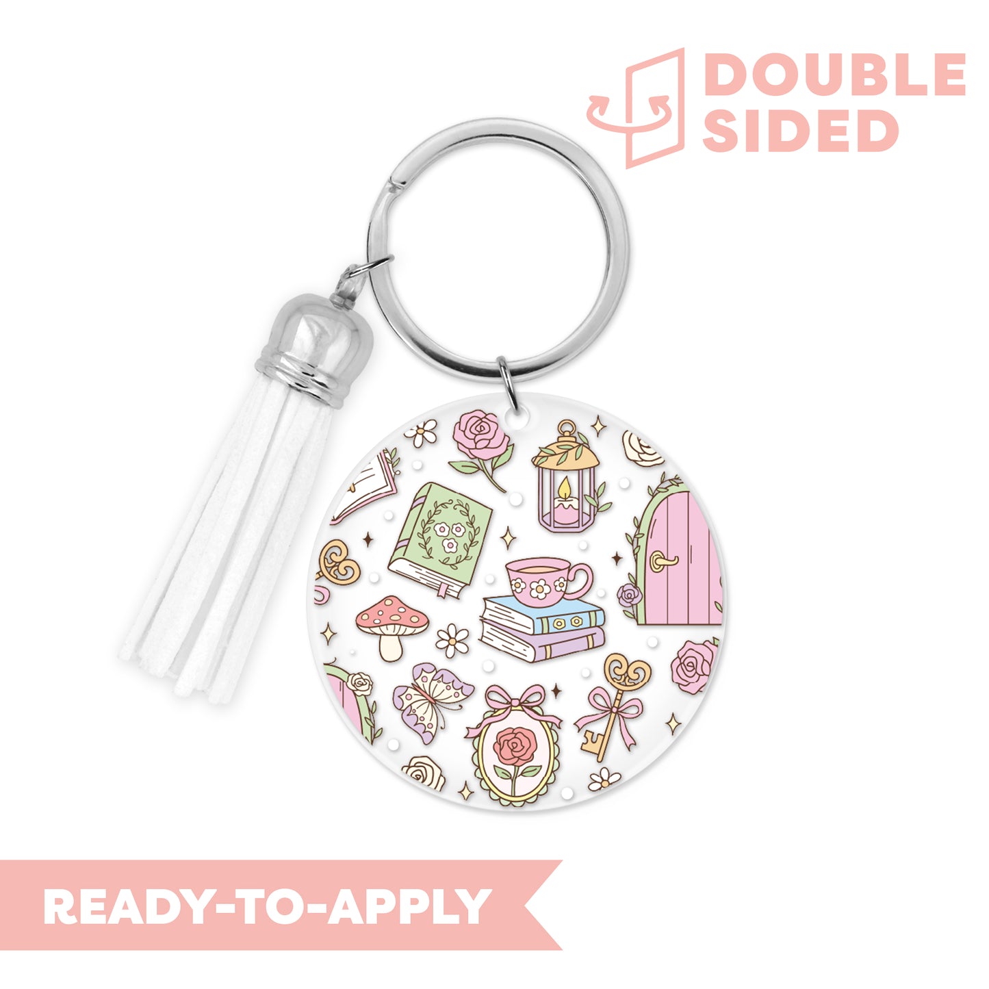[ Double Sided ] Circle UV DTF Decal | Secret Bookish Garden 📚