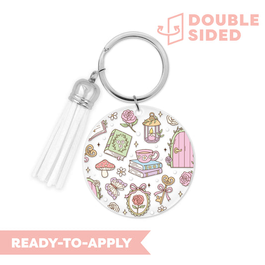 [ Double Sided ] Circle UV DTF Decal | Secret Bookish Garden 📚