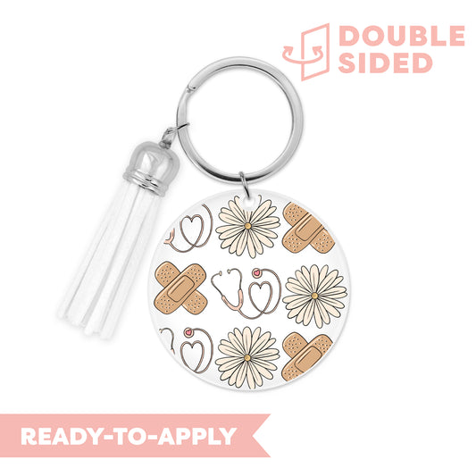 [ Double Sided ] Circle UV DTF Decal | Daisy Nurse