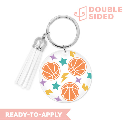 [ Double Sided ] Circle UV DTF Decal | Basketball