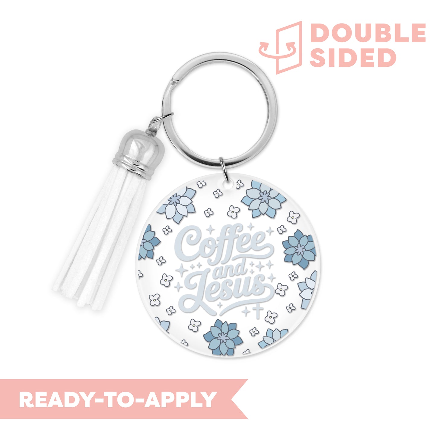 [ Double Sided ] Circle UV DTF Decal | Coffee And Jesus