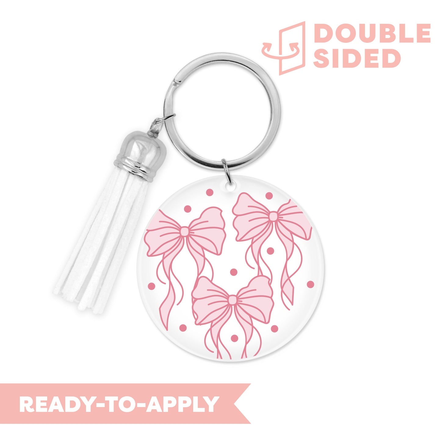 [ Double Sided ] Circle UV DTF Decal | Coquette Princess Bow
