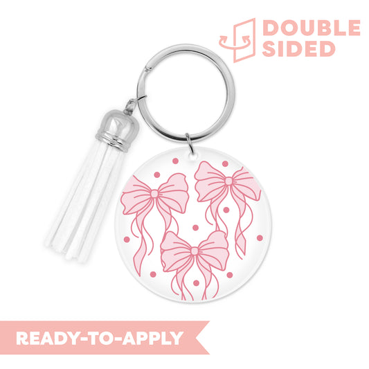 [ Double Sided ] Circle UV DTF Decal | Coquette Princess Bow