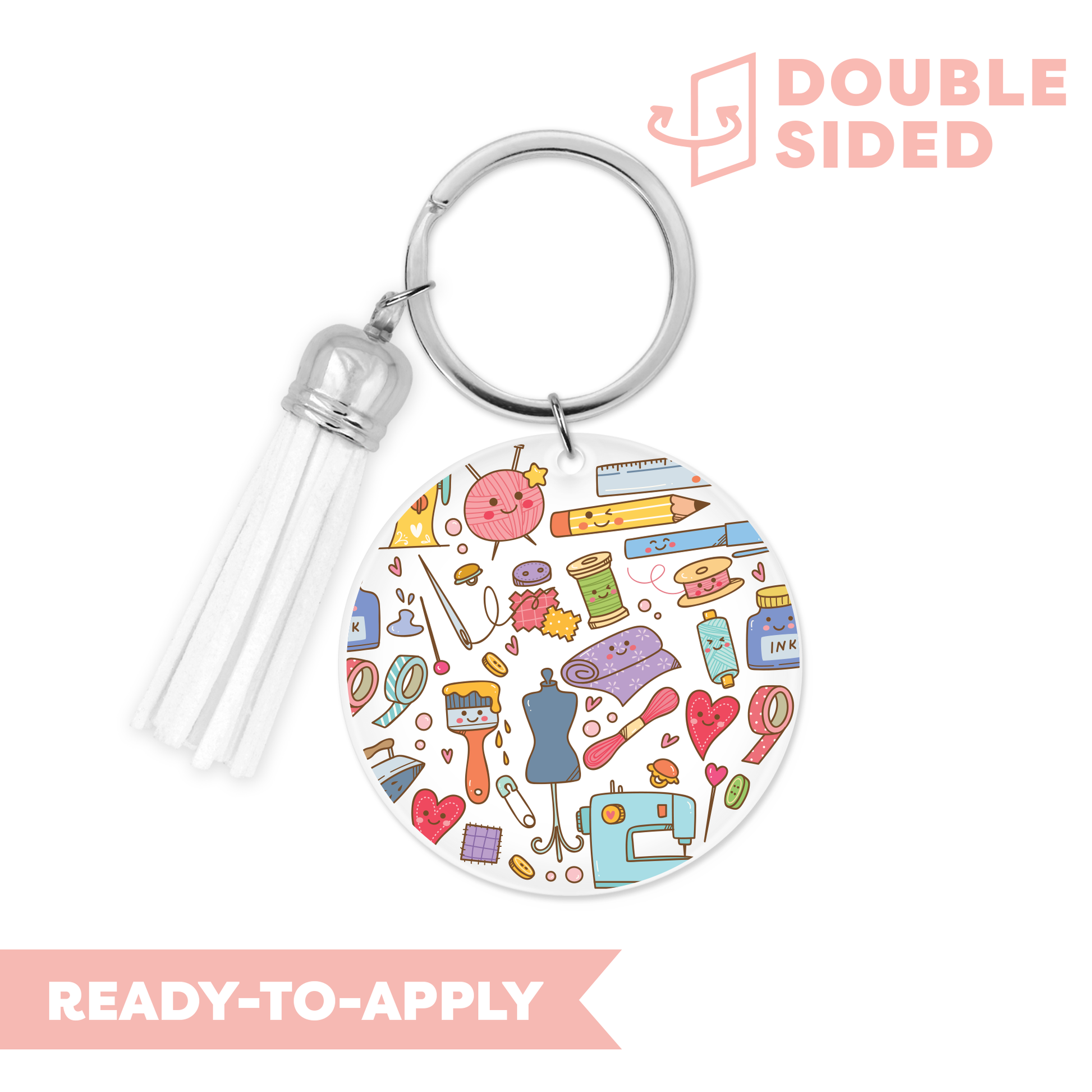 [ Double Sided ] Circle UV DTF Decal | Crafty Lover