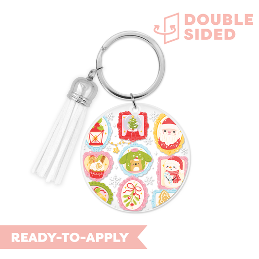[ Double Sided ] Circle UV DTF Decal | Happy Holiday Gallery