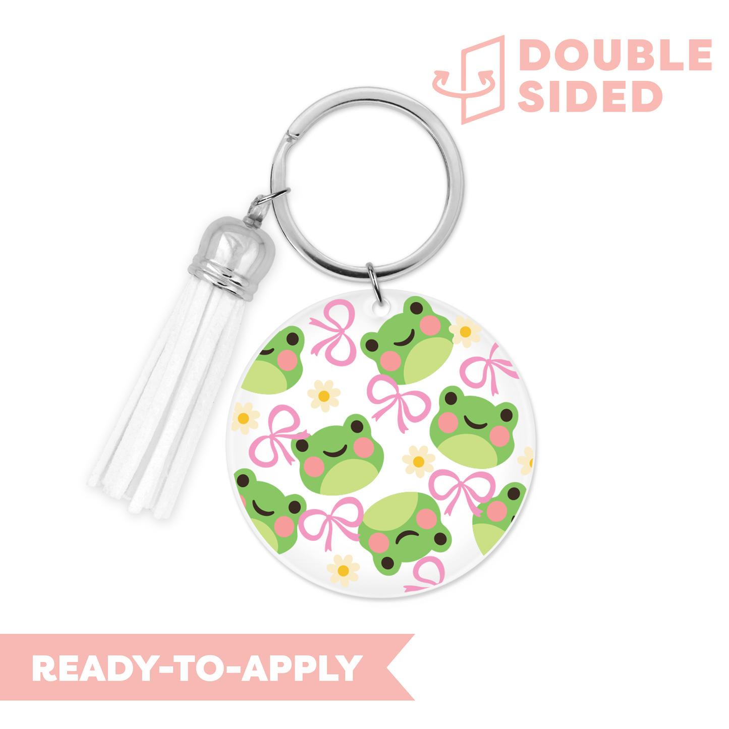 [ Double Sided ] Circle UV DTF Decal | Kawaii Froggy