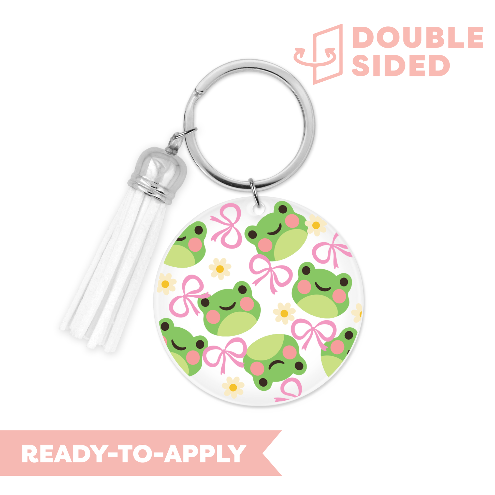 [ Double Sided ] Circle UV DTF Decal | Kawaii Froggy