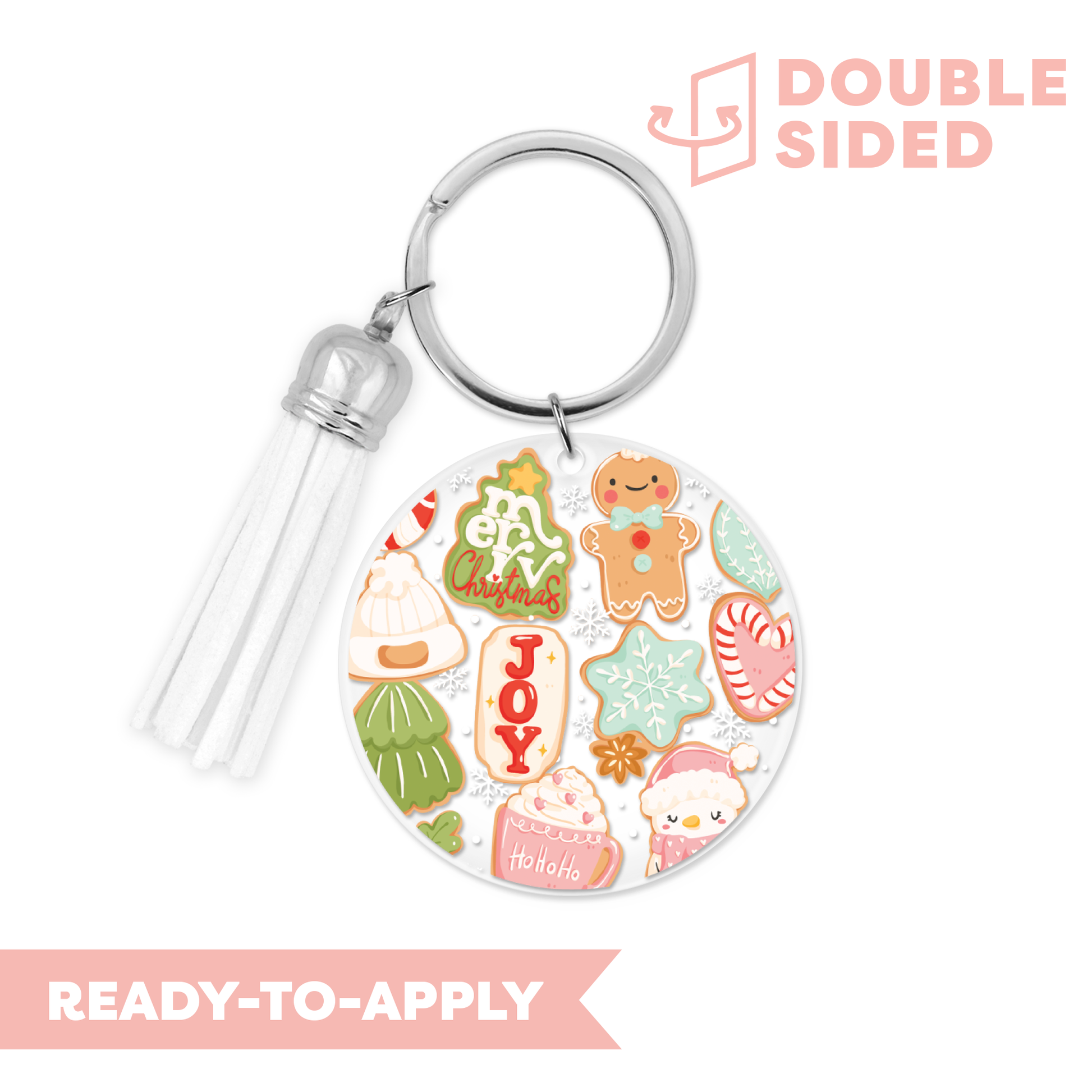 [ Double Sided ] Circle UV DTF Decal | Eat Cookies and Be Merry