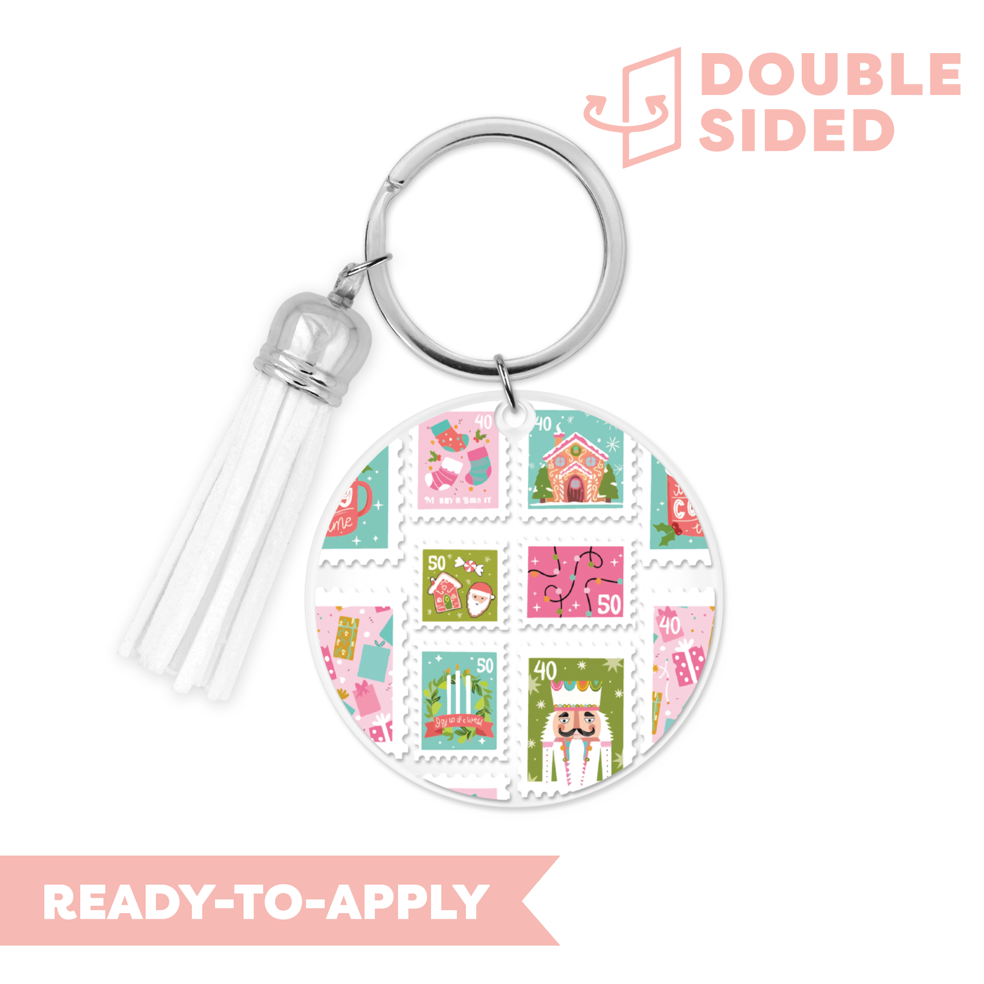 [ Double Sided ] Circle UV DTF Decal | Holiday Express