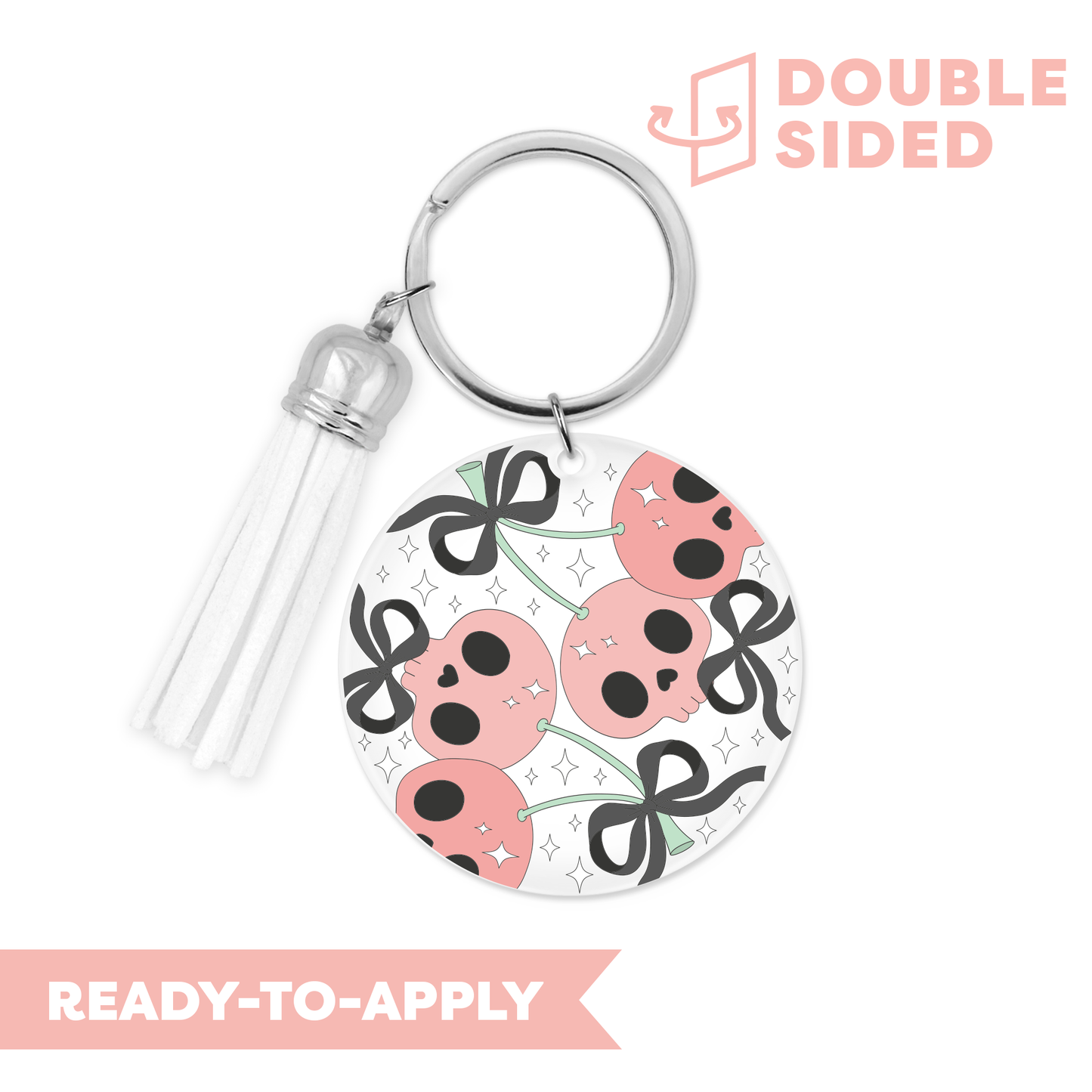 [ Double Sided ] Circle UV DTF Decal | Halloween Cherry