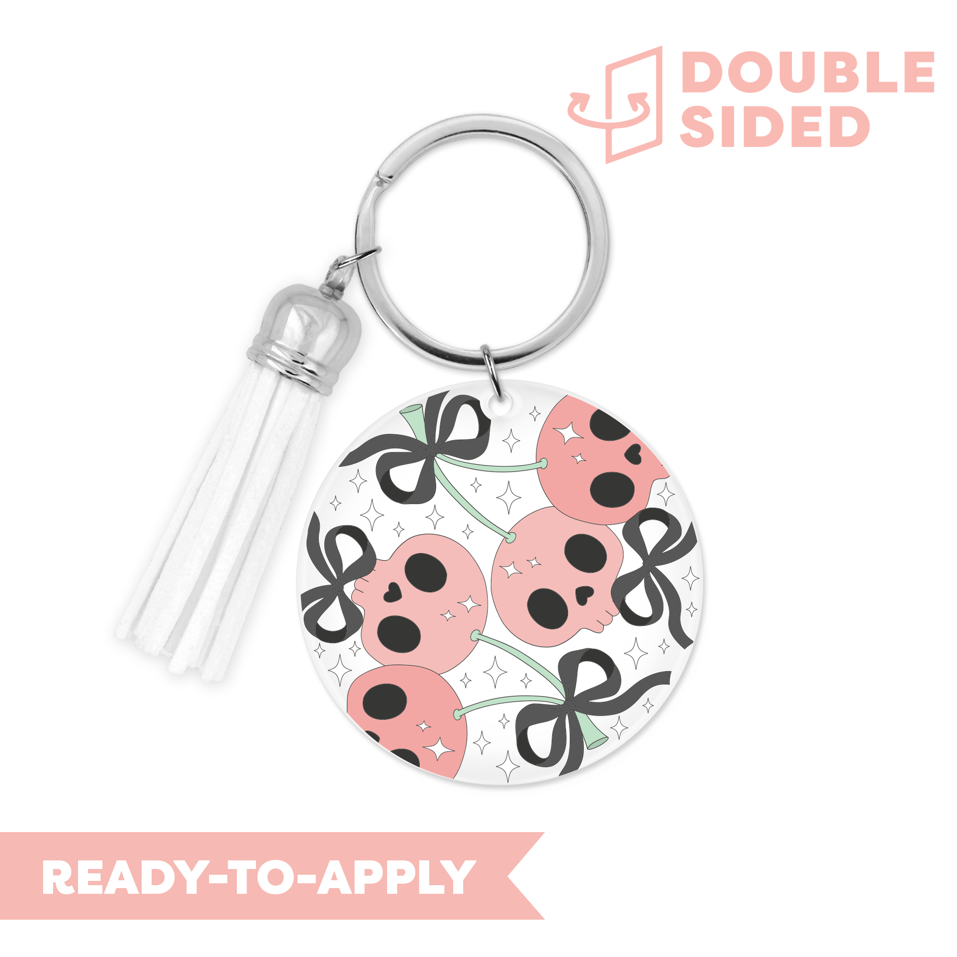 [ Double Sided ] Circle UV DTF Decal | Halloween Cherry
