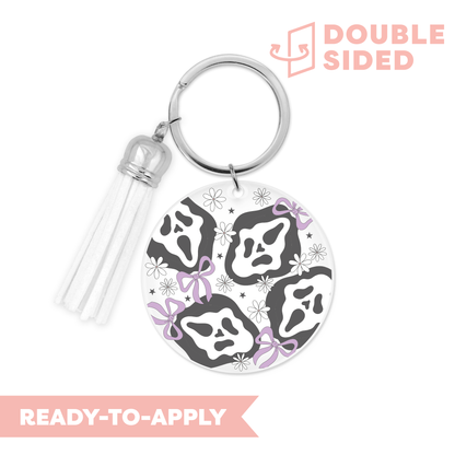 [ Double Sided ] Circle UV DTF Decal | Halloween Ghost