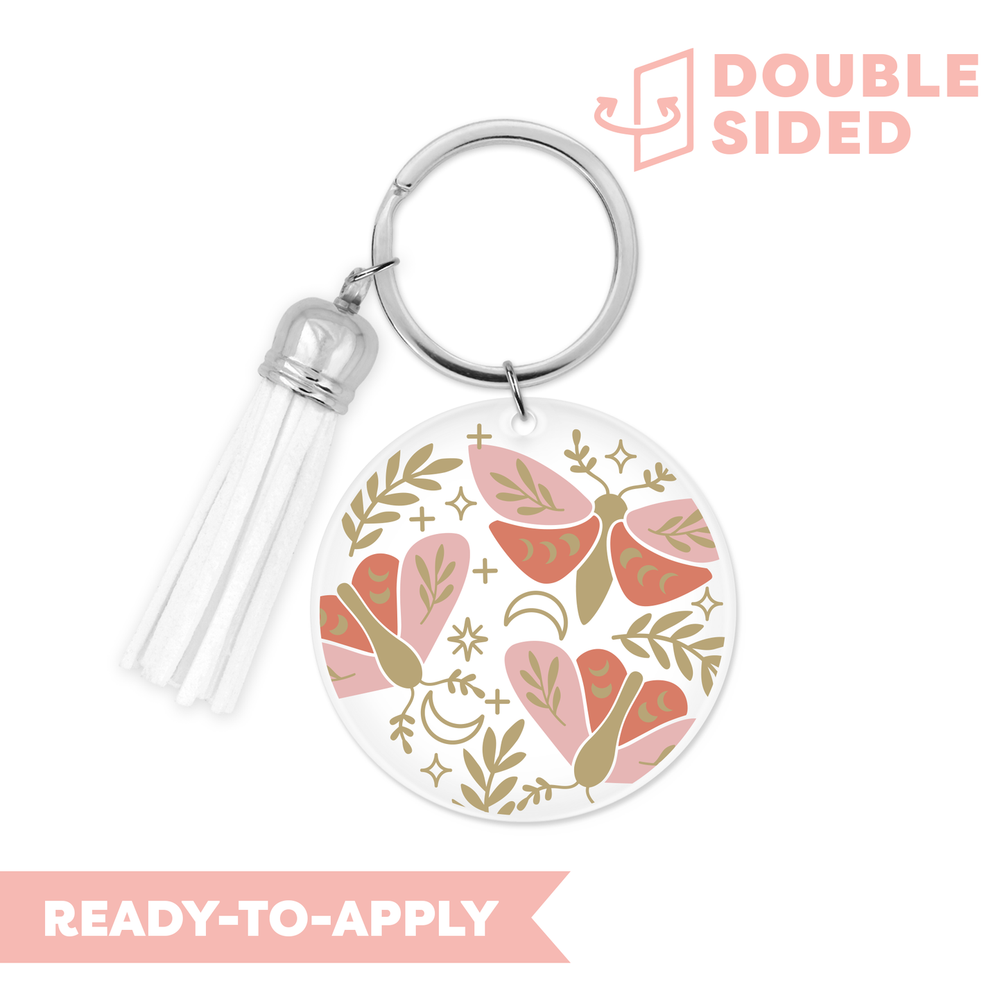 [ Double Sided ] Circle UV DTF Decal | Mystic Moth