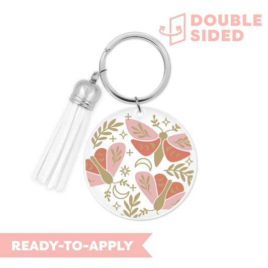 [ Double Sided ] Circle UV DTF Decal | Mystic Moth