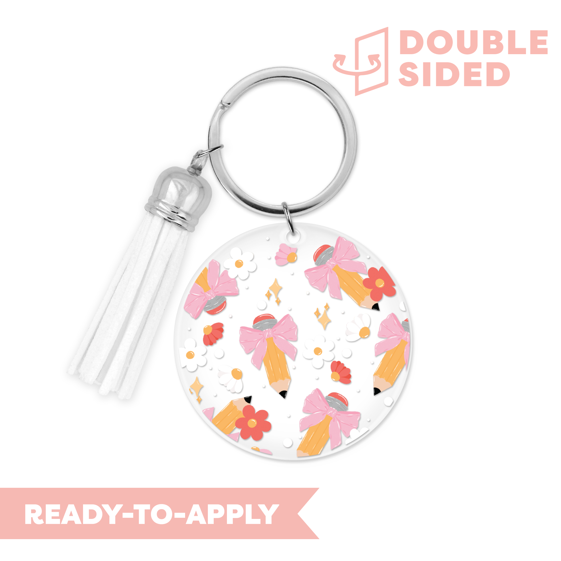 [ Double Sided ] Circle UV DTF Decal | Coquette Pencil