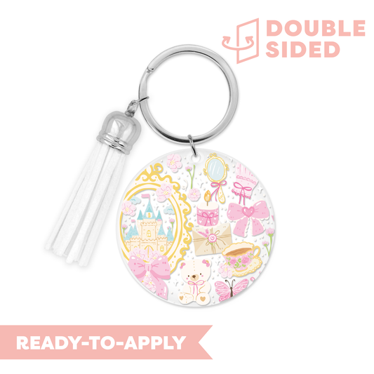 [ Double Sided ] Circle UV DTF Decal | Coquette Princess