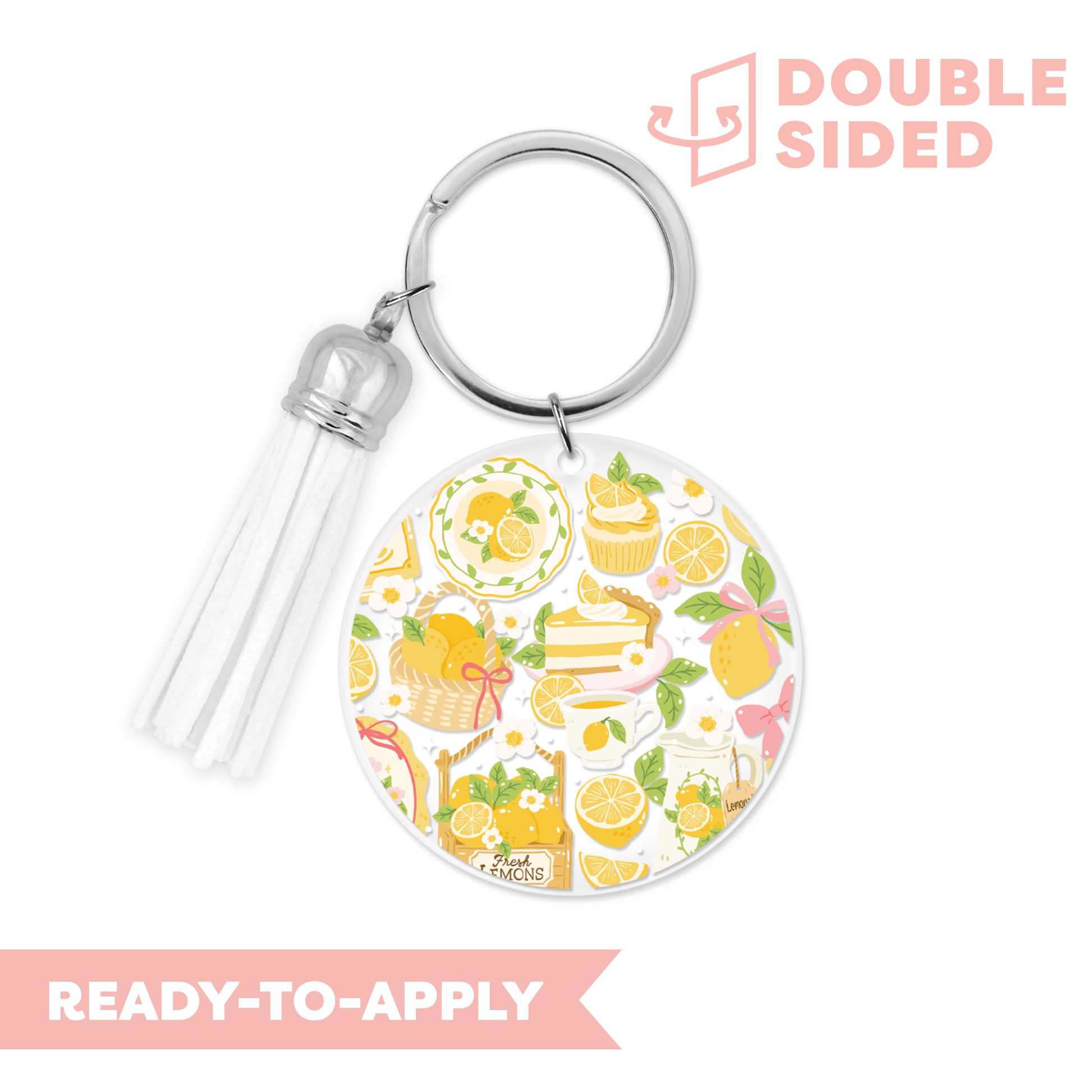 [ Double Sided ] Circle UV DTF Decal | Lemon Love