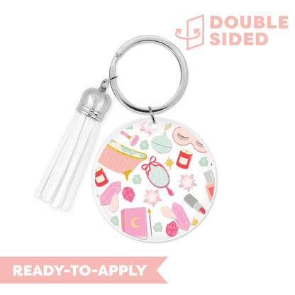 [ Double Sided ] Circle UV DTF Decal | Self-Care Queen