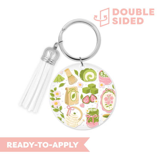 [ Double Sided ] Circle UV DTF Decal | Matcha Lover