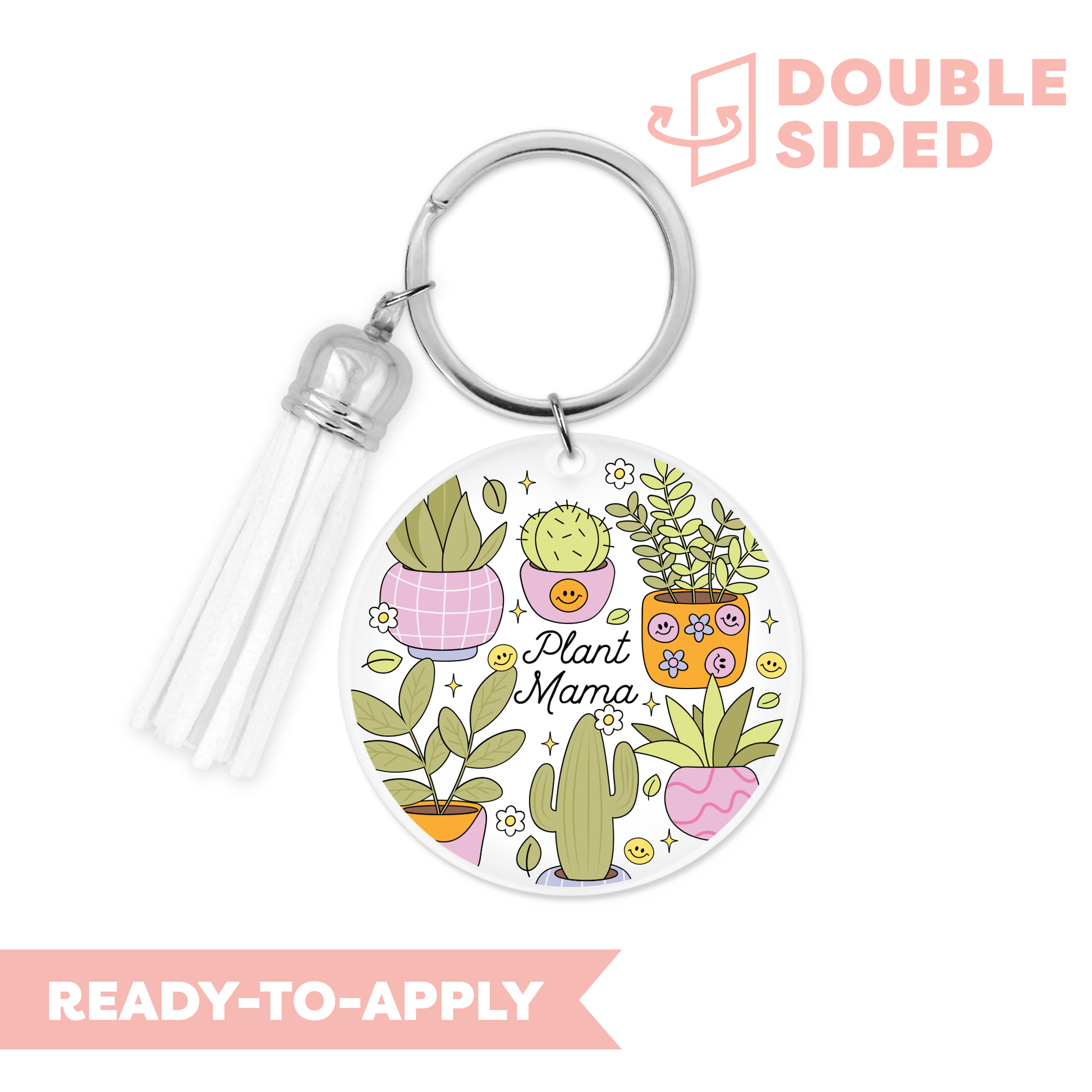 [ Double Sided ] Circle UV DTF Decal | Plant Mama
