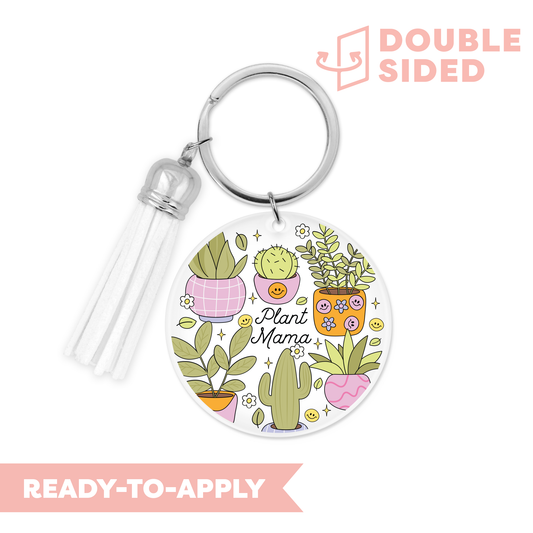 [ Double Sided ] Circle UV DTF Decal | Plant Mama