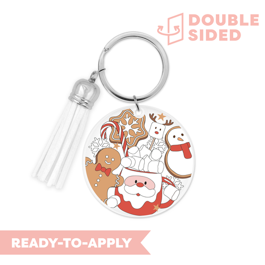 [ Double Sided ] Circle UV DTF Decal | Ho Ho Hot Cocoa