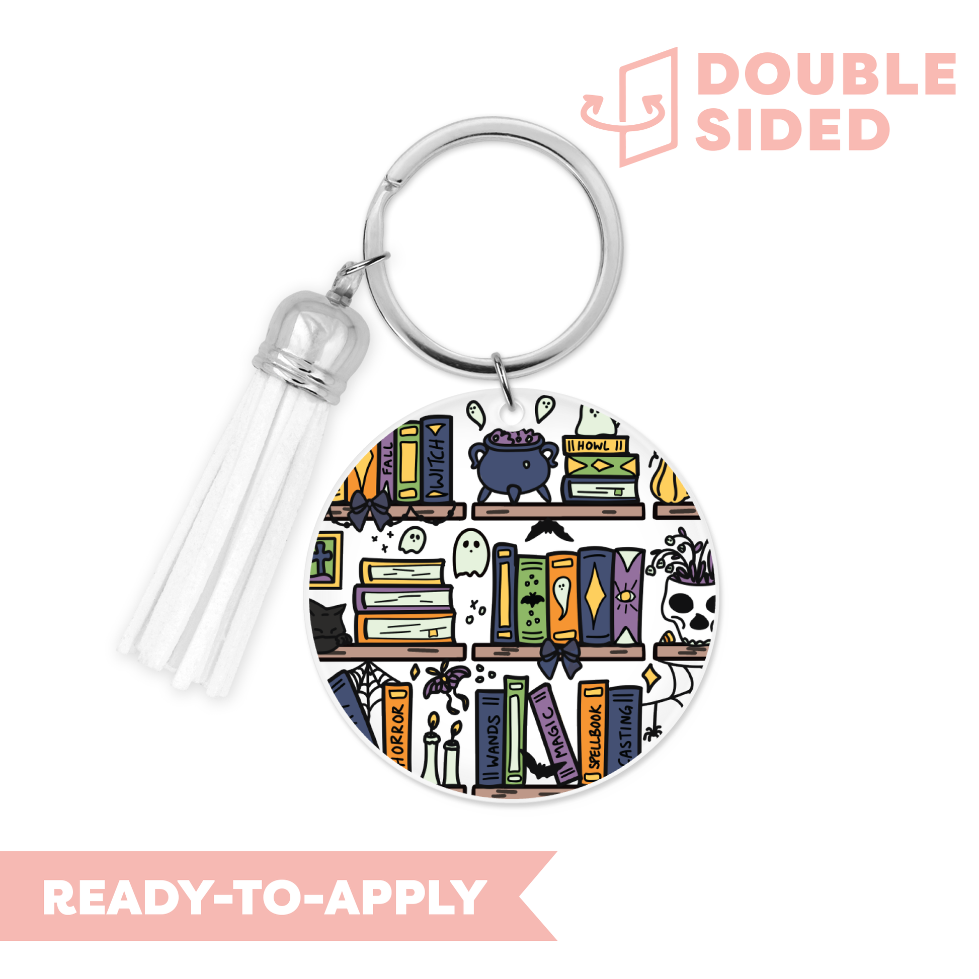 [ Double Sided ] Circle UV DTF Decal | Spooky Library