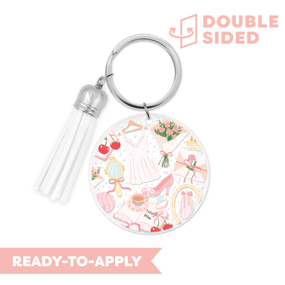 [ Double Sided ] Circle UV DTF Decal | Pink Bachelorette